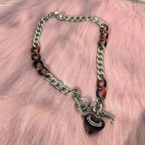 Juicy Couture Y2K Tortoiseshell & Silver-tone Puffy Heart Starter Vintage Charm - Picture 2 of 6